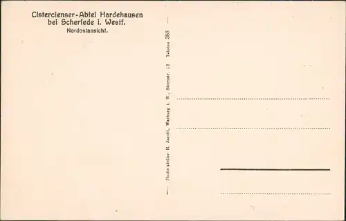 Ansichtskarte Warburg Kloster Hardehausen b. Scherfede 1922