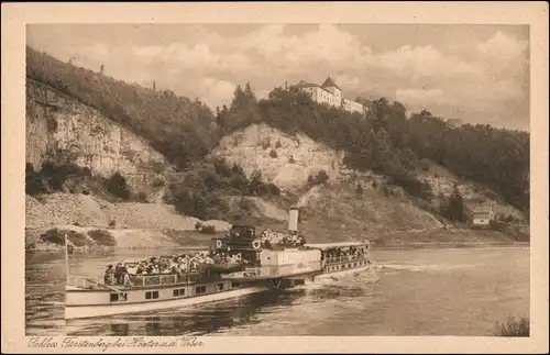 Ansichtskarte Höxter (Weser) Schloß Fürstenberg - Dampfer 1928