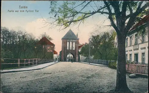 Postcard Soldin Myślibórz Partie am Pyritzer Tor 1909