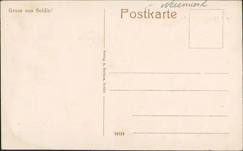 Postcard Soldin Myślibórz Partie am Pyritzer Tor 1909