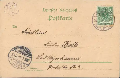 Litho AK Metz Paradeplatz, Deutsches Tor, Römerstrasse Gruss aus.. 1898