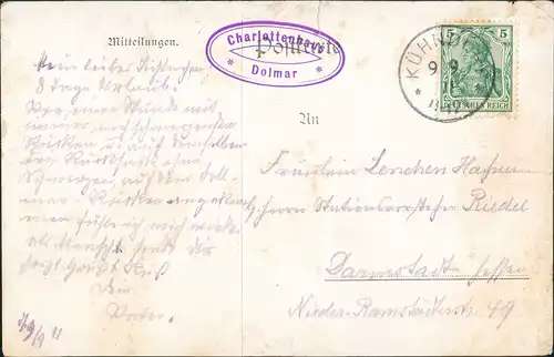 Ansichtskarte Dolmar-Christes Charlottenhaus Dolmar 2 Bild 1911