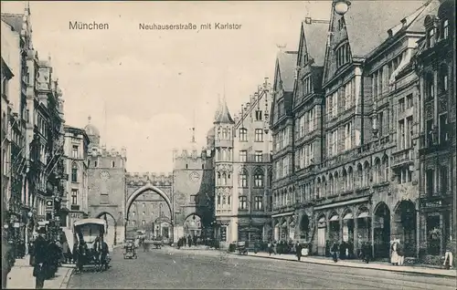 München Neuhauserstraße Karlstor Geschäftsstrasse Häuser Partie 1910