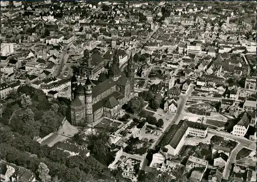 Ansichtskarte Worms Luftbild Überflug Innenstadt Zentrum 1963