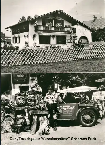 Trauchgau-Halblech SCHORSCH FRICK Wurzel-Schnitzer 2 Ansichten 1960
