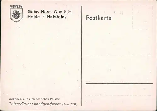 Heide (Holstein) Gebr. Hass GmbH Tefzet Orient-Teppiche Teppich-Handel 1940