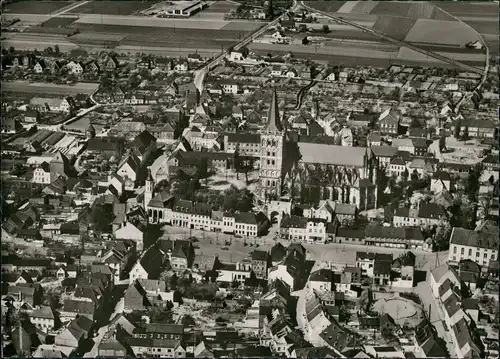 Xanten Luftbild Überflug Zentrum City & Kirche, Luftaufnahme 1960