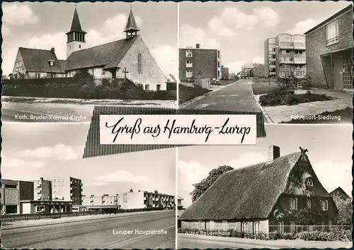 Lurup-Hamburg Ansichten LURUP ua. Kirche, Fahrenort-Siedlung, Bauernhaus 1965