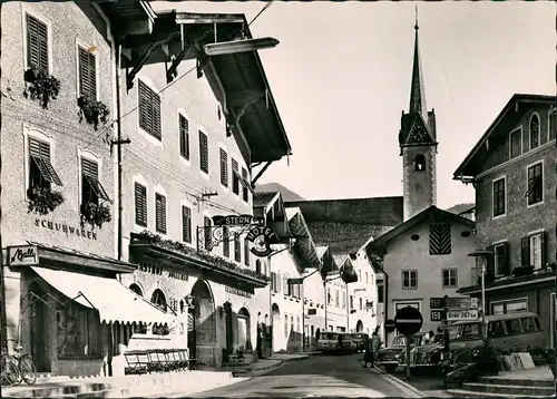 Golling an der Salzach Oberer Markt mit Hotel Stern, Schuhwaren-Geschäft 1970