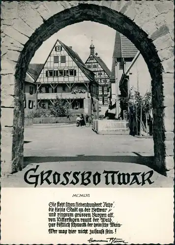 Großbottwar Tor Durchblick am Dorf Platz Text & Photo H. Blume 1960