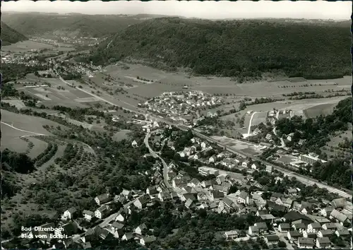 Ansichtskarte Bad Ditzenbach Luftbild Überflugkarte Luftaufnahme 1985/1970
