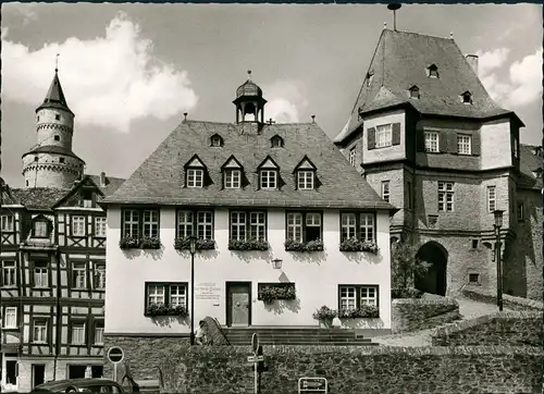 Ansichtskarte Idstein Rathaus und Hexenturm Turm-Gebäude 1960