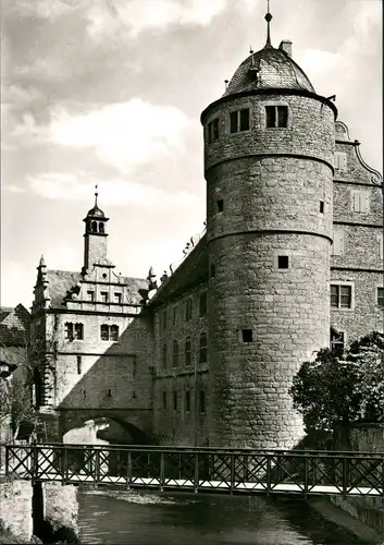Ansichtskarte Marktbreit Fluss Partie Brücke am Rathaus 1960