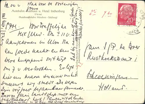 Irschenberg Autobahn-Rasthaus u. Hotel Irschenberg, Gaststätte Hotel 1959