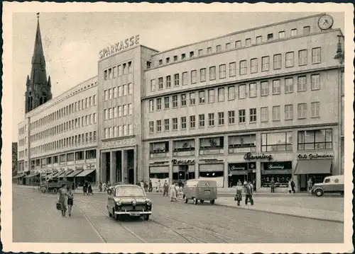 Gelsenkirchen Sparkassen Gebäude Bank Sparkasse, alte Autos 1958