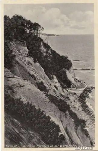 Warnicken Lesnoje (Лєсноө) Steinküste an der Wolfsschlucht Foto AK ca 1935