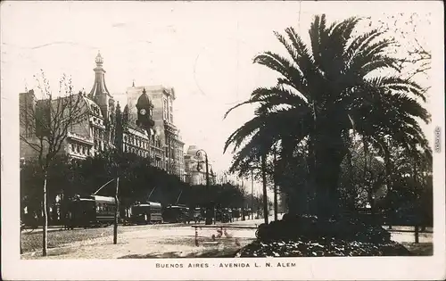Buenos Aires Avenida L.N. Alem 1929 Vintage Foto Postcard