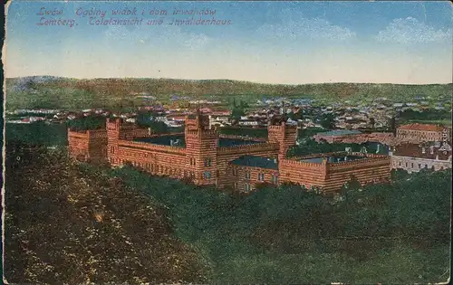 Lemberg Lwiw (Львів/Lwów) Totale Invaliedenhaus  Ansichtskarte 1916