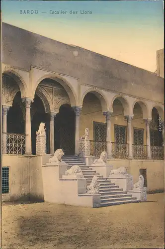 Postcard Bardo Nationalmuseum: Eingang - Escalier des Lions 1913 