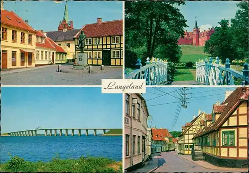 Rudkobing Gaasetorvet Tranekaer Siot, Langelandsbroen, Rudkobing Norregade 1974
