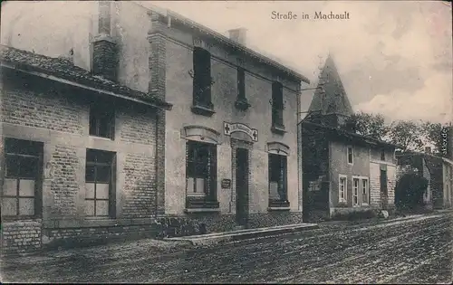 Machault Feldpostkarten 1. WK, Straßenansicht Ardennen 1916