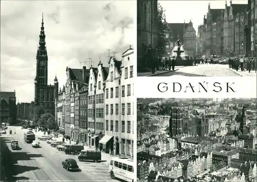 Danzig Gdańsk/Gduńsk Ratusz Główny. Dlugi Targ. Widok ogólny 1973