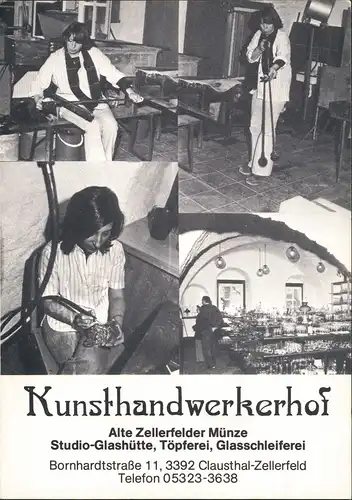 Clausthal-Zellerfeld Kunsthandwerkerhof Alte Münze Töpferei Schleiferei 1960
