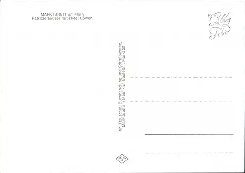 Marktbreit Patrizierhäuser mit Hotel Löwen Strassen Partie 1960