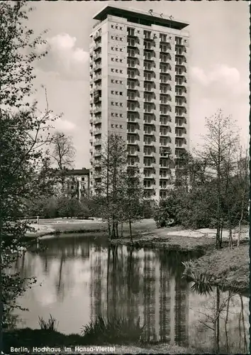 Ansichtskarte Hansaviertel-Berlin Hochhaus im Hansaviertel 1965