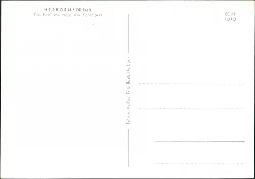 Ansichtskarte Herborn Straßen Partie Kornmark Bast `sche Haus Geschäft 1960