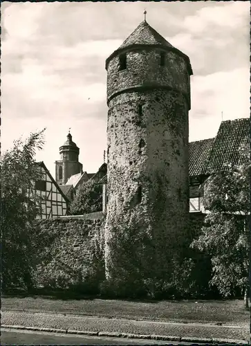 Homberg (Efze) Motiv an der Stadtmauer Fachwerkkleinod Kurhessens 1965