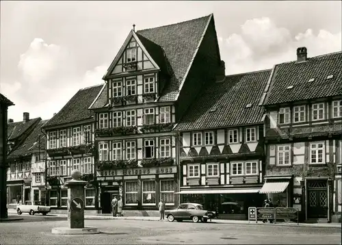 Bad Gandersheim Marktplatz, Hotel Weisses Ross, Auto Autos, Fachwerk-Häuser 1960