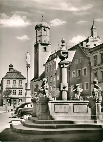 Ansichtskarte Weilheim (Oberbayern) Marienplatz, Auto 1965