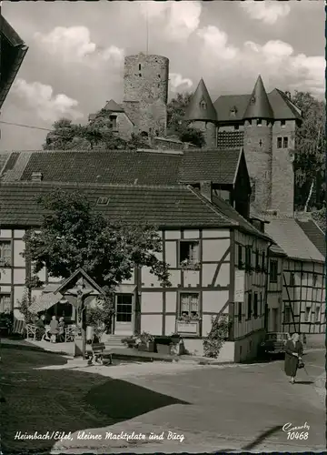 Ansichtskarte Heimbach (Eifel) Kleiner Markt - Cafe 1963