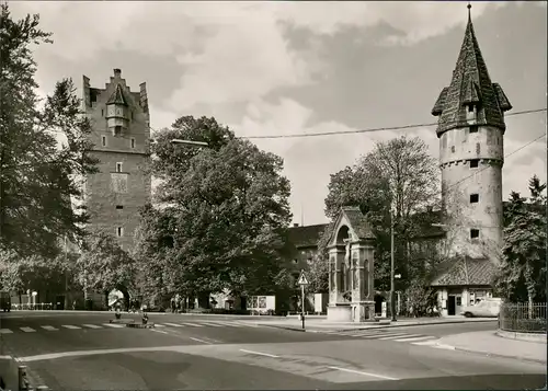 Ravensburg Frauentor Kreuzbrunnen Grüner Turm Straßen Kreuzung 1960