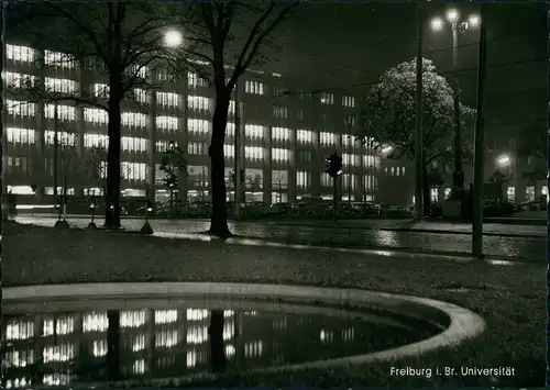 Freiburg im Breisgau Uni Universität Abend- / Nachtansicht 1967