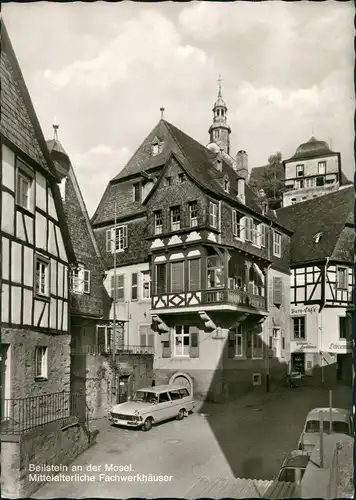 Beilstein (Mosel) Mittelalter Fachwerk-Bauten, Strasse, alte Autos Auto 1966
