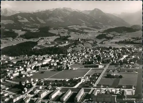 Ansichtskarte Sonthofen Luftbild Überflug Wohnblocks Luftaufnahme 1965