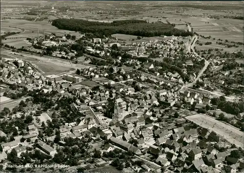 Bad Rappenau Heilbad vom Flugzeug aus, Luftaufnahme Zentrum Ortsmitte 1966