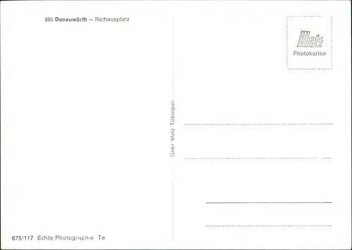 Ansichtskarte Donauwörth Rathausplatz Rathaus Strassen Partie 1960