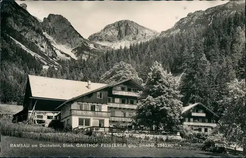 Ramsau am Dachstein Gasthof Feisterer gege. Sinabel Alpen Panorama 1960