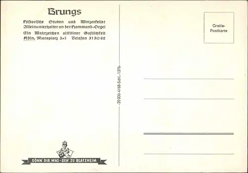 Ansichtskarte Köln Bungs, Marsplatz - Innen Gaststätte 1932