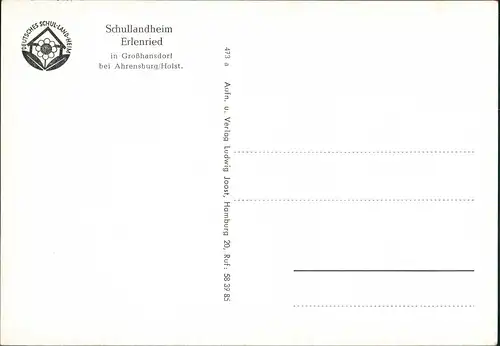 Ansichtskarte Großhansdorf 4 Bild Schullandheim Erlenried 1954