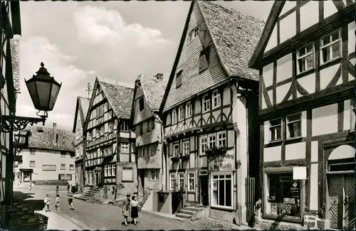 Neukirchen (Knüll) Obergasse, Kinder Personen Geschäft, Fachwerkhäuser 1963/1962