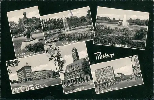 Bottrop Mehrbild-AK Rheinstahl Bergbau AG, Stadt-Sparkasse uvm. 1954