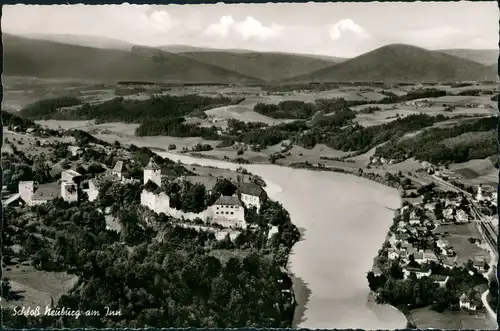 Neuburg am Inn Luftbild Überflugkarte Schloss Neuburg am Inn 1960