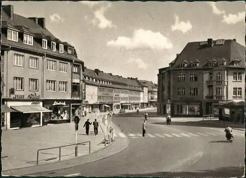 Ansichtskarte Siegen Sandstraße Stempel Besatzung B.P.S. 1950