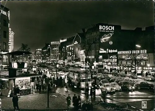 Charlottenburg-Berlin Kurfürstendamm Leuchtreklame Kiosk Verkehr 1960