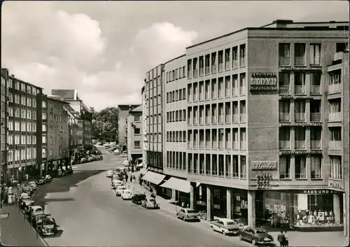 Ansichtskarte Augsburg Karlstraße, Autos 1962