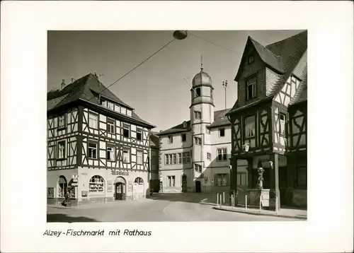 Ansichtskarte Alzey Fischmarkt - Geschäft 1964